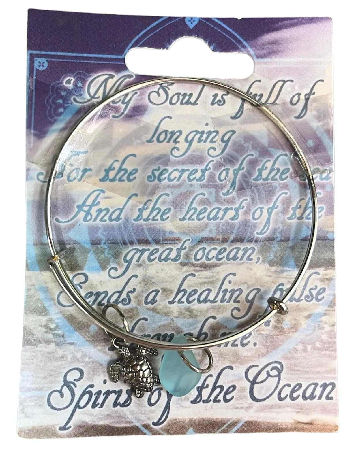 Handmade Beach Glass Bangle Bracelet