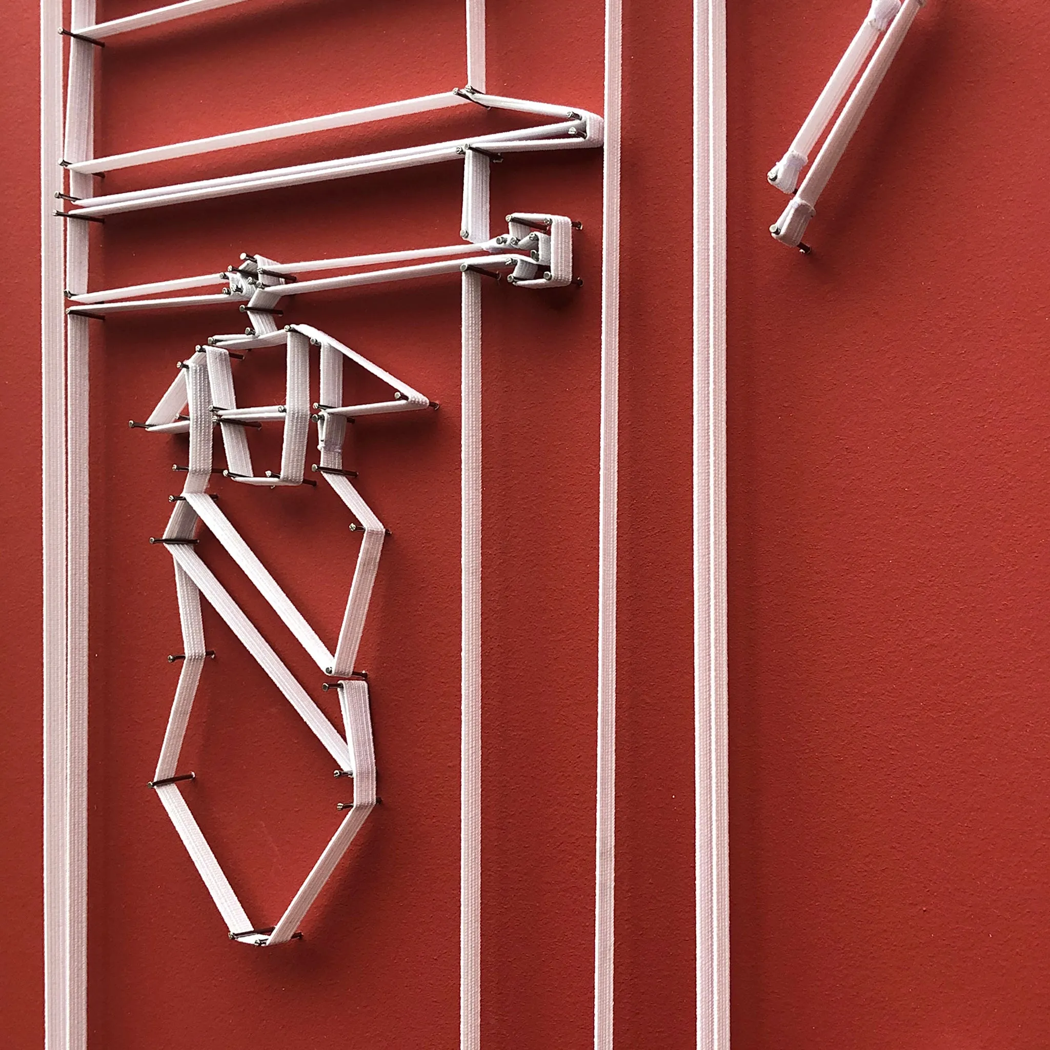 If You Can See It, You Can Find It - framed mini wardrobe elastic drawing V3 (red swimsuit / white elastic)