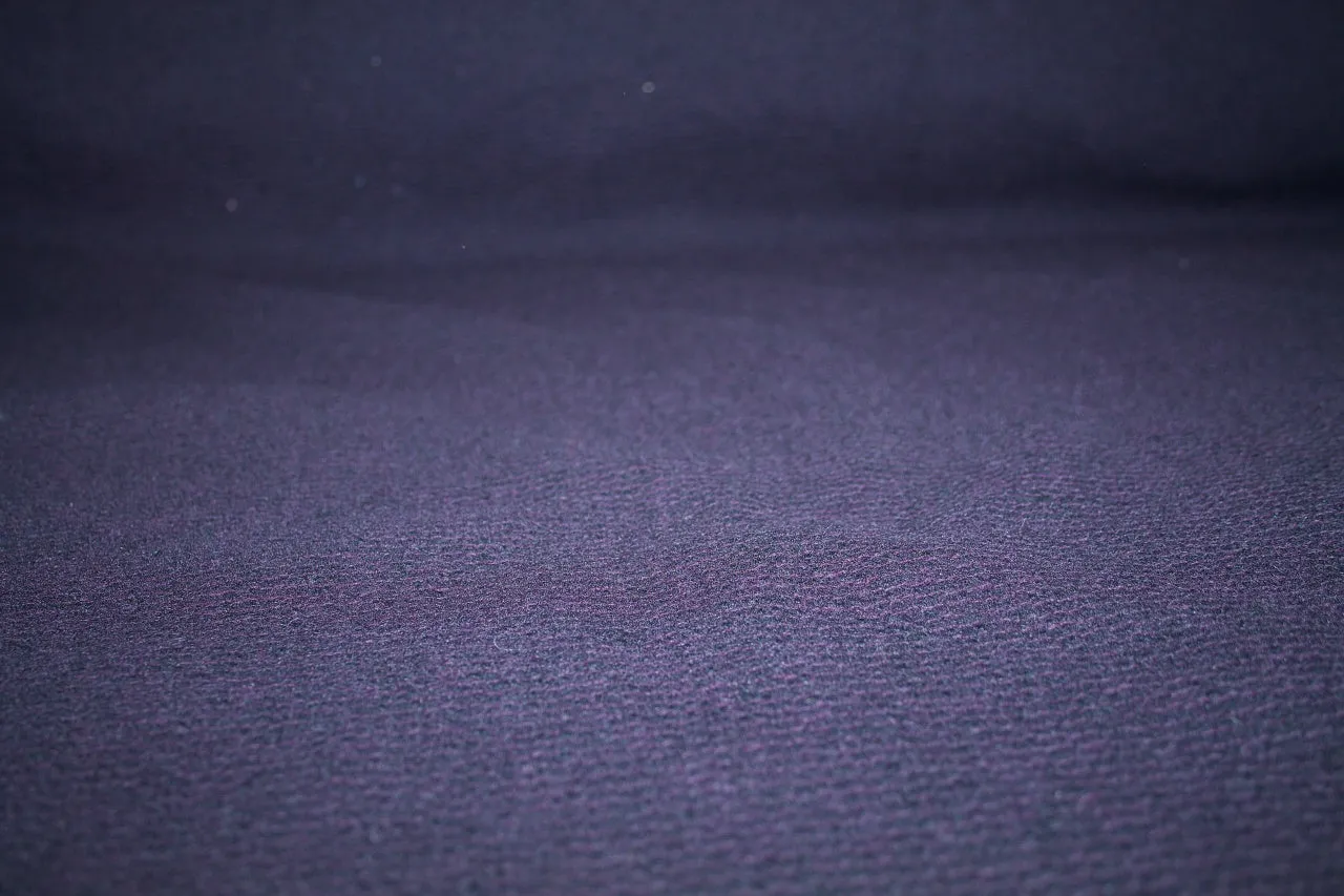 Italian Wool Novelty Coating - Eggplant/Black