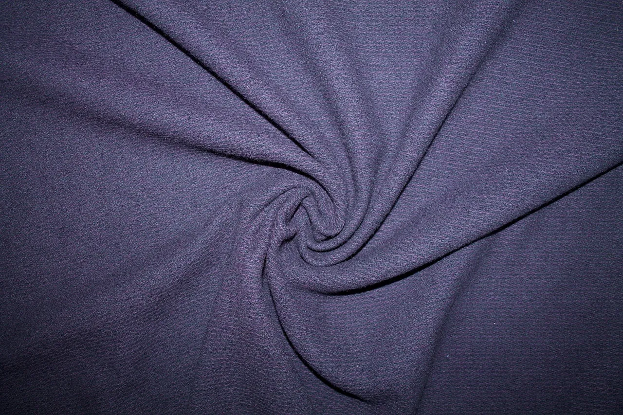 Italian Wool Novelty Coating - Eggplant/Black