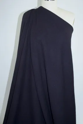 Italian Wool Novelty Coating - Eggplant/Black