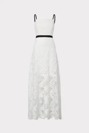 Leighton Tropical Palm Lace Dress