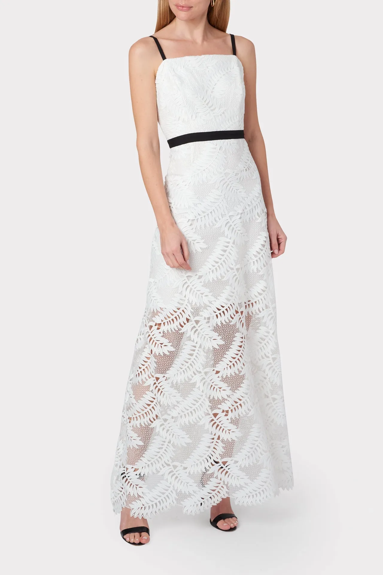 Leighton Tropical Palm Lace Dress