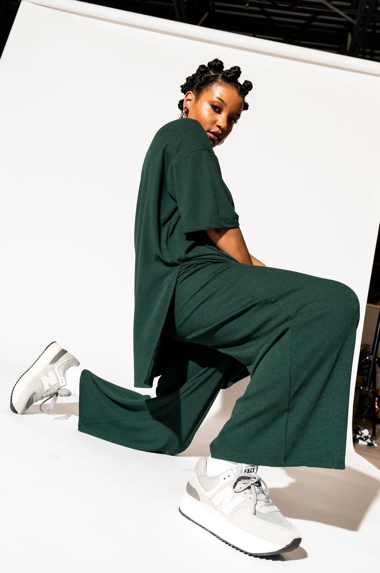 Lex Ribbed Playsuit in Emerald *RESTOCKED*