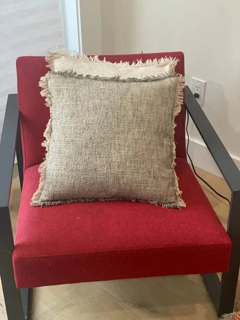 Linen Fringed Edge Pillow Sham