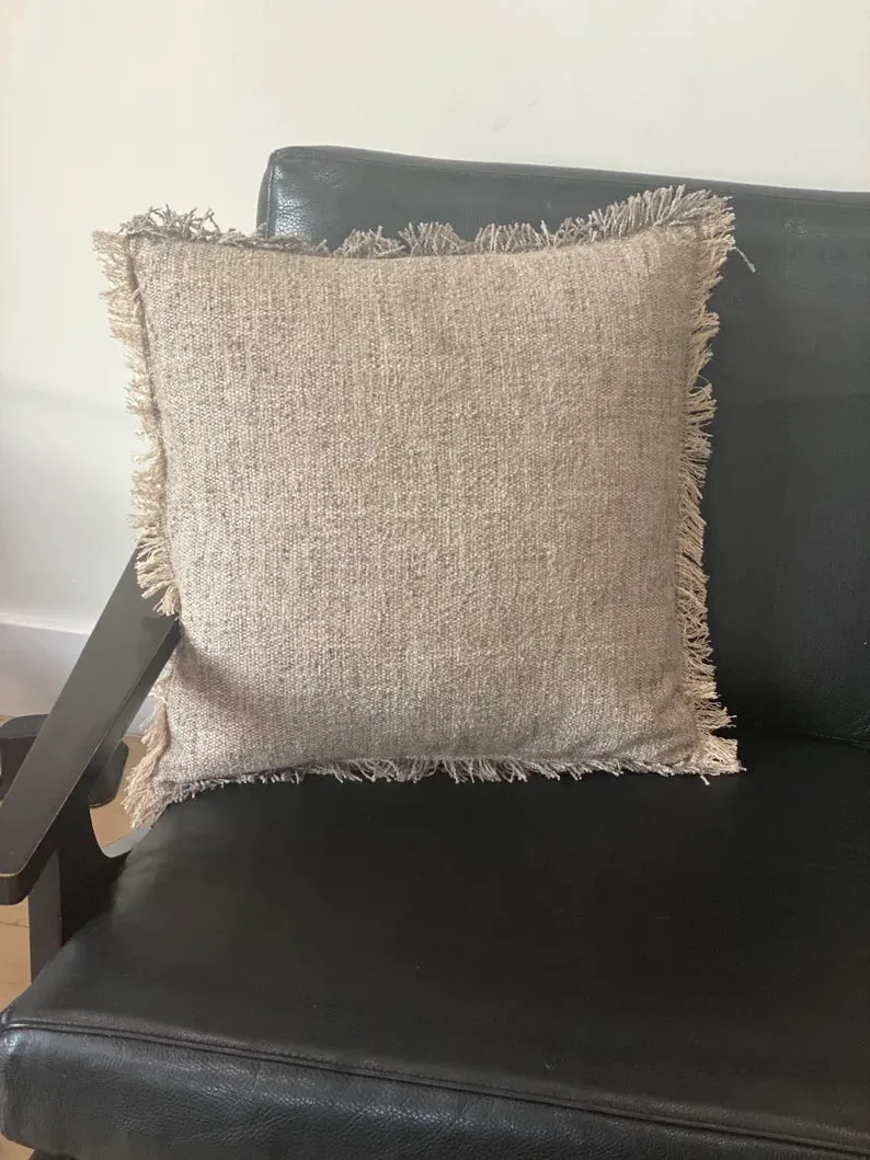 Linen Fringed Edge Pillow Sham