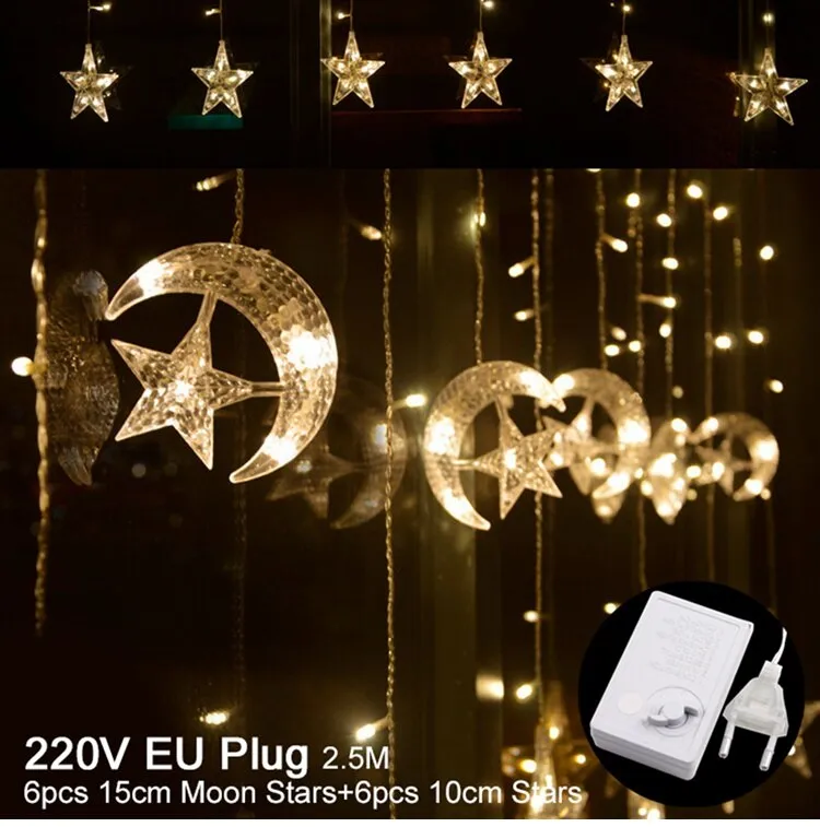 Moon Star Light EID Mubarak Ramadan Decoration
