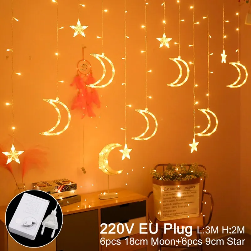 Moon Star Light EID Mubarak Ramadan Decoration