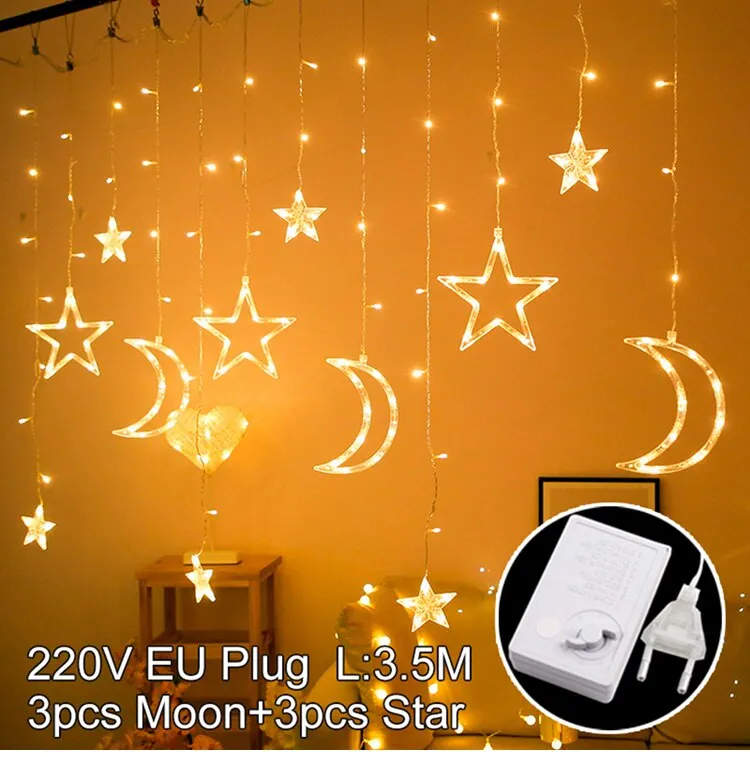 Moon Star Light EID Mubarak Ramadan Decoration