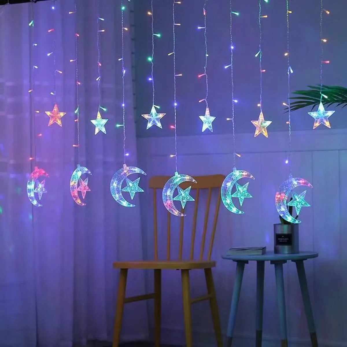 Moon Star Light EID Mubarak Ramadan Decoration
