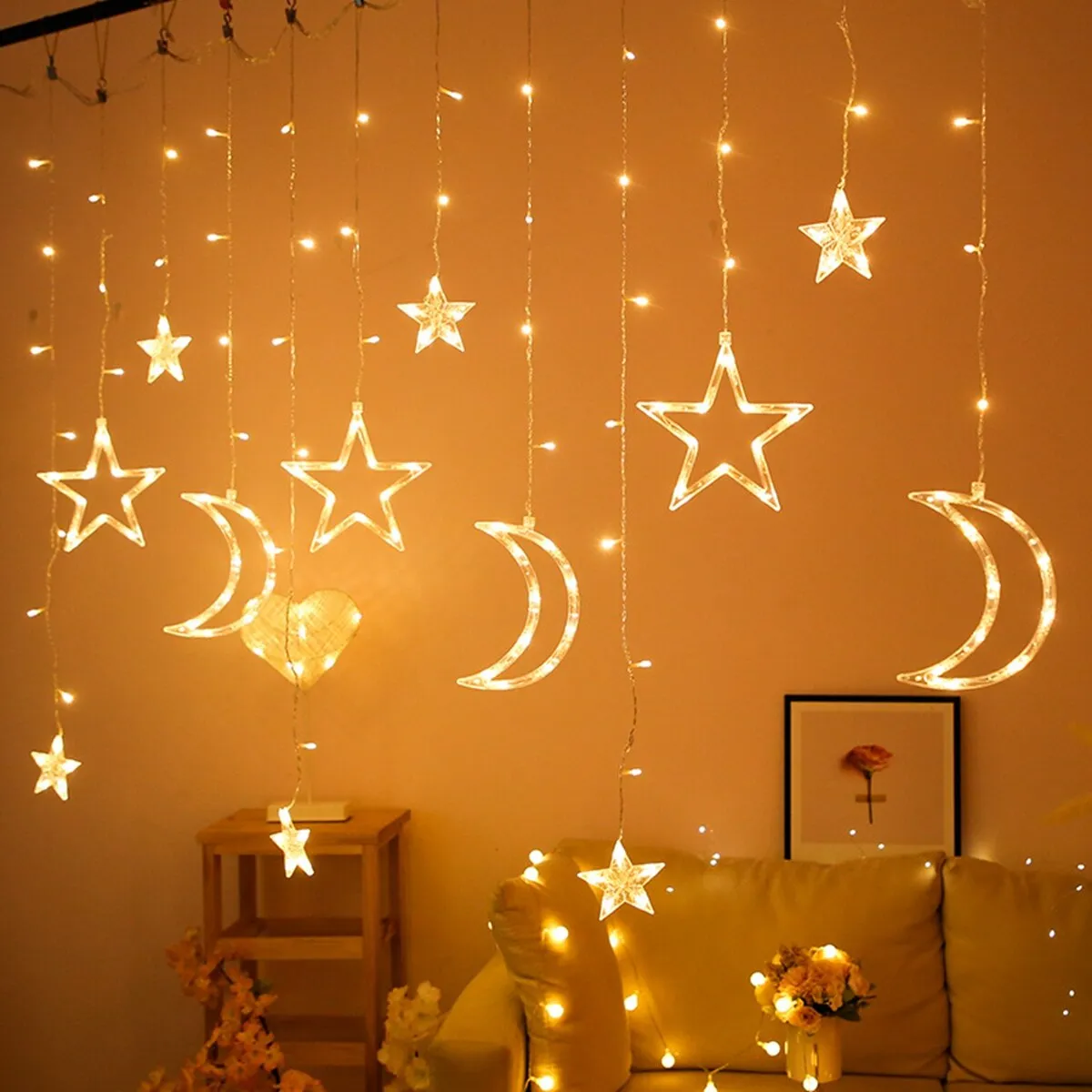 Moon Star Light EID Mubarak Ramadan Decoration
