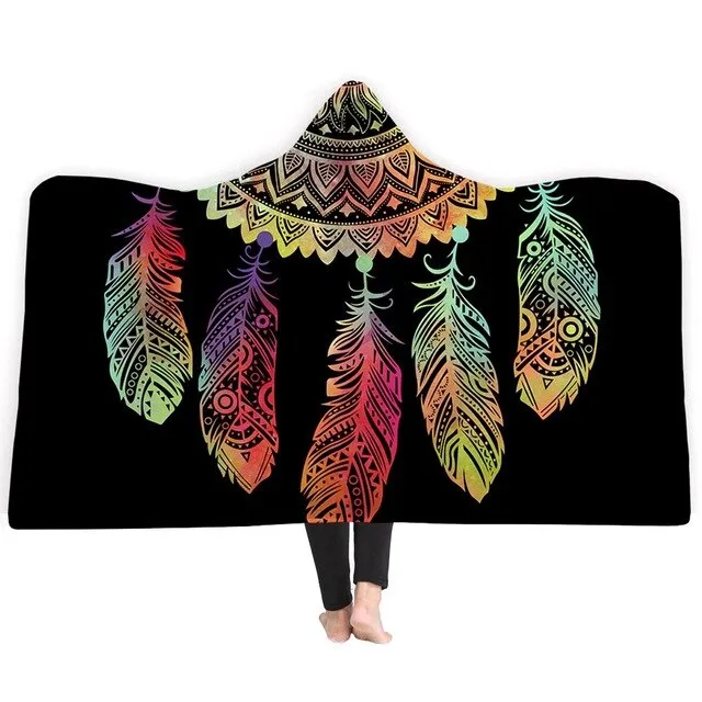 Neon Dream Catcher Hooded Blanket