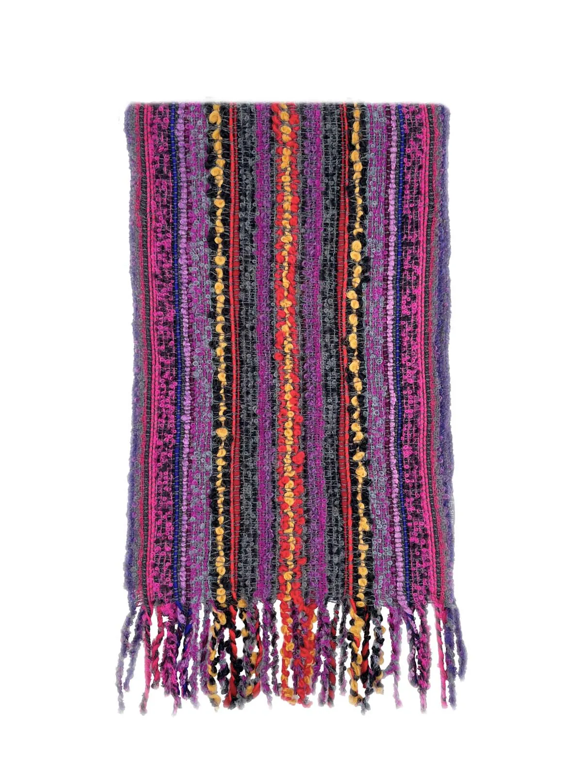 NEW! Fringe Alpaca Scarf - Boucle - Berry
