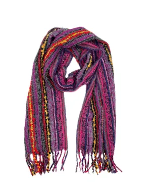 NEW! Fringe Alpaca Scarf - Boucle - Berry