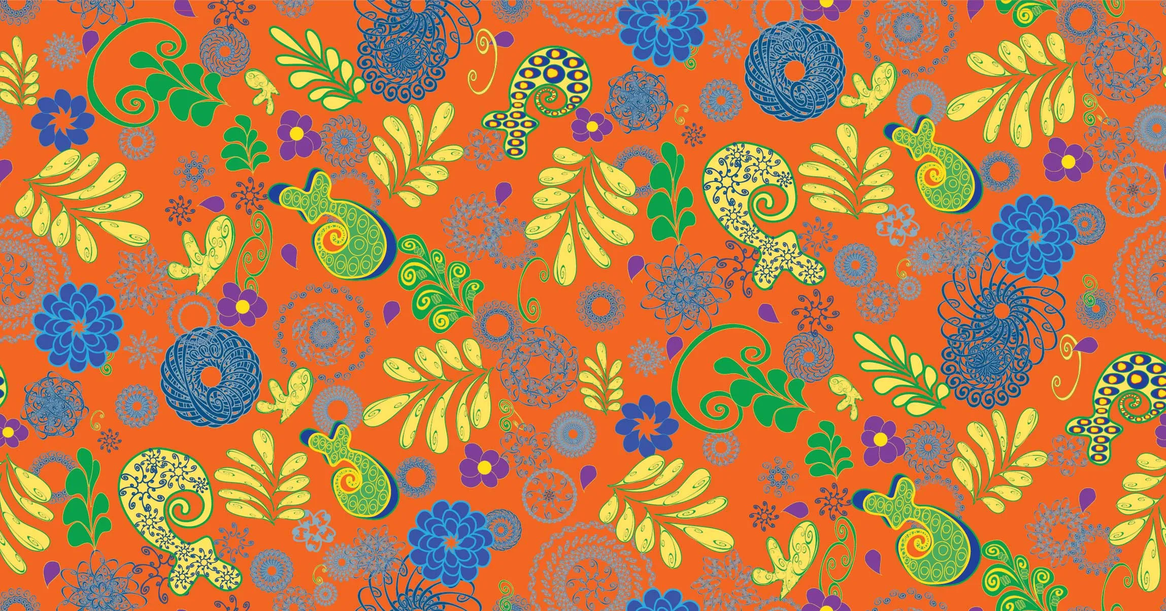 Orange Paisley Square Cotton Scarf with Running Stitch, 51x51"	Square