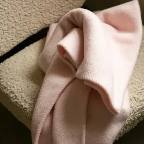 Pink & Cream Herringbone Merino & Cashmere Blanket