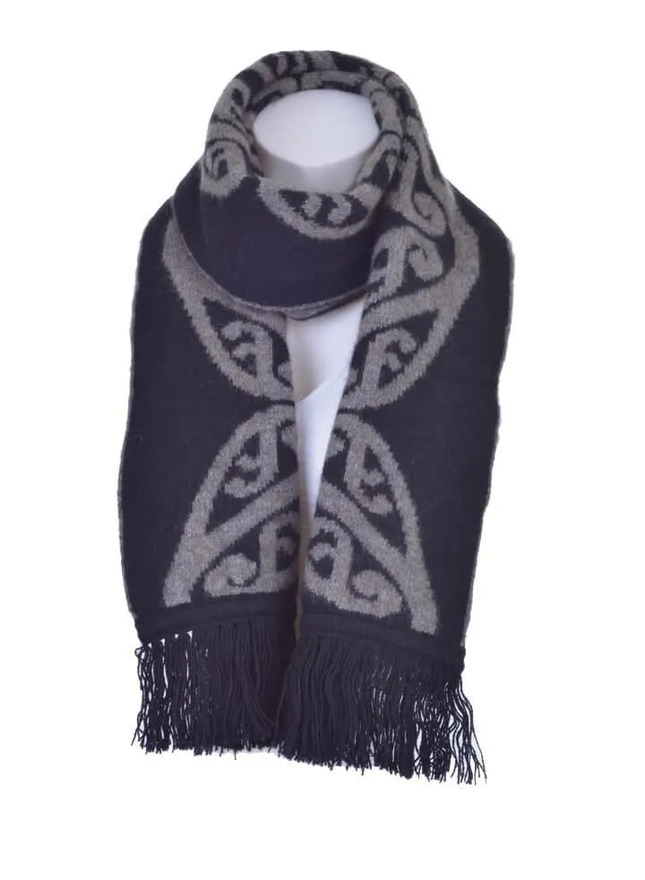 Possum Merino Koru Fringed Scarf