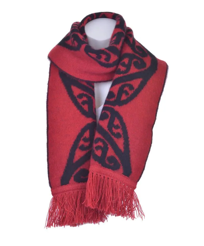 Possum Merino Koru Fringed Scarf