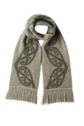Possum Merino Koru Fringed Scarf