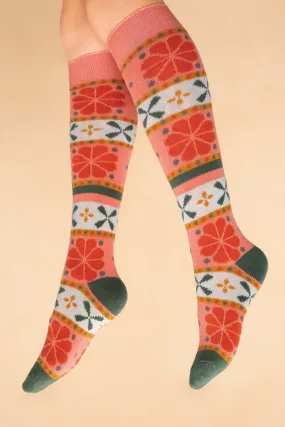 Powder Design Fair Isle Knee High Socks - Petal