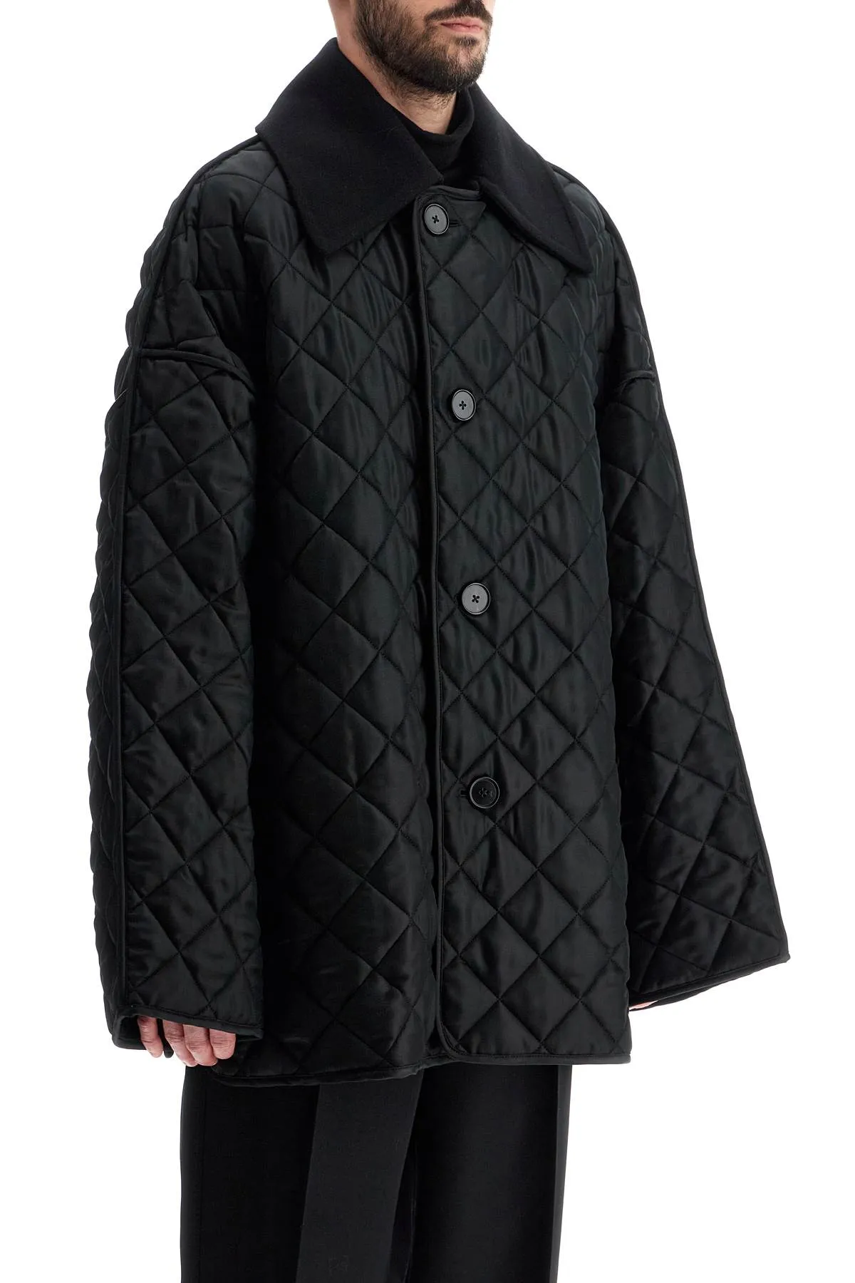 QUILTED MAXI JACKET WITH DETACHABLE