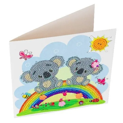 "Koala Bear Rainbow" Crystal Art Card Kit