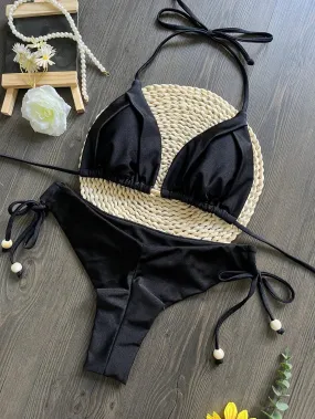 RUOTONSEPT Sexy Braiding rope Bandage Bikini Set Women's Swimsuit Two-piece Triangle Swimwear Bathing Suit Brazilian Biquinis