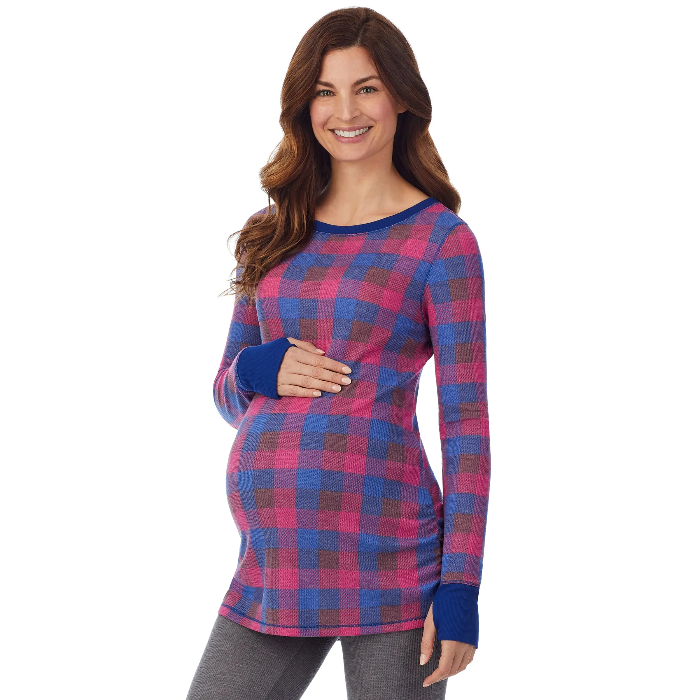 Stretch Thermal Maternity Long Sleeve Ballet Neck Top