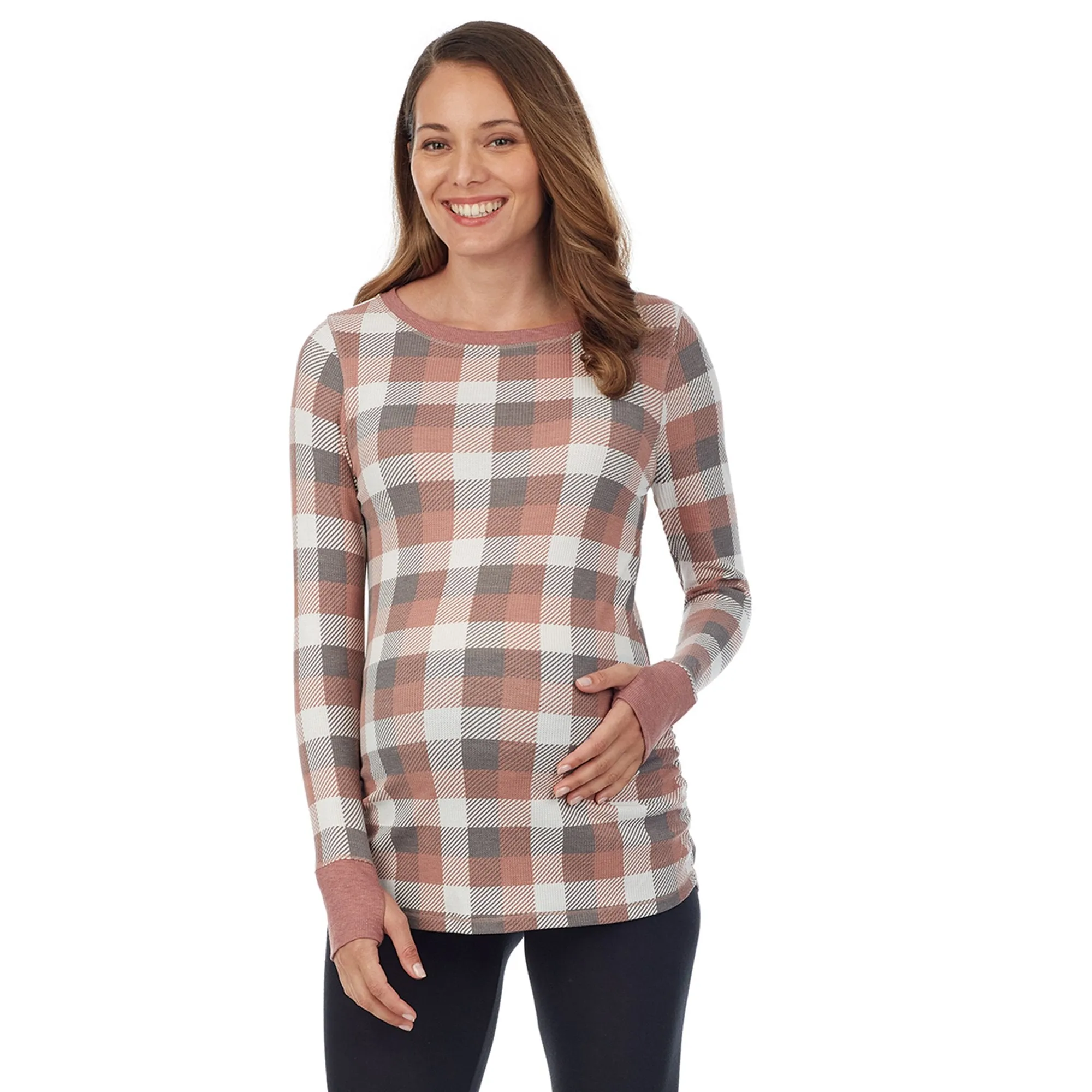 Stretch Thermal Maternity Long Sleeve Ballet Neck Top
