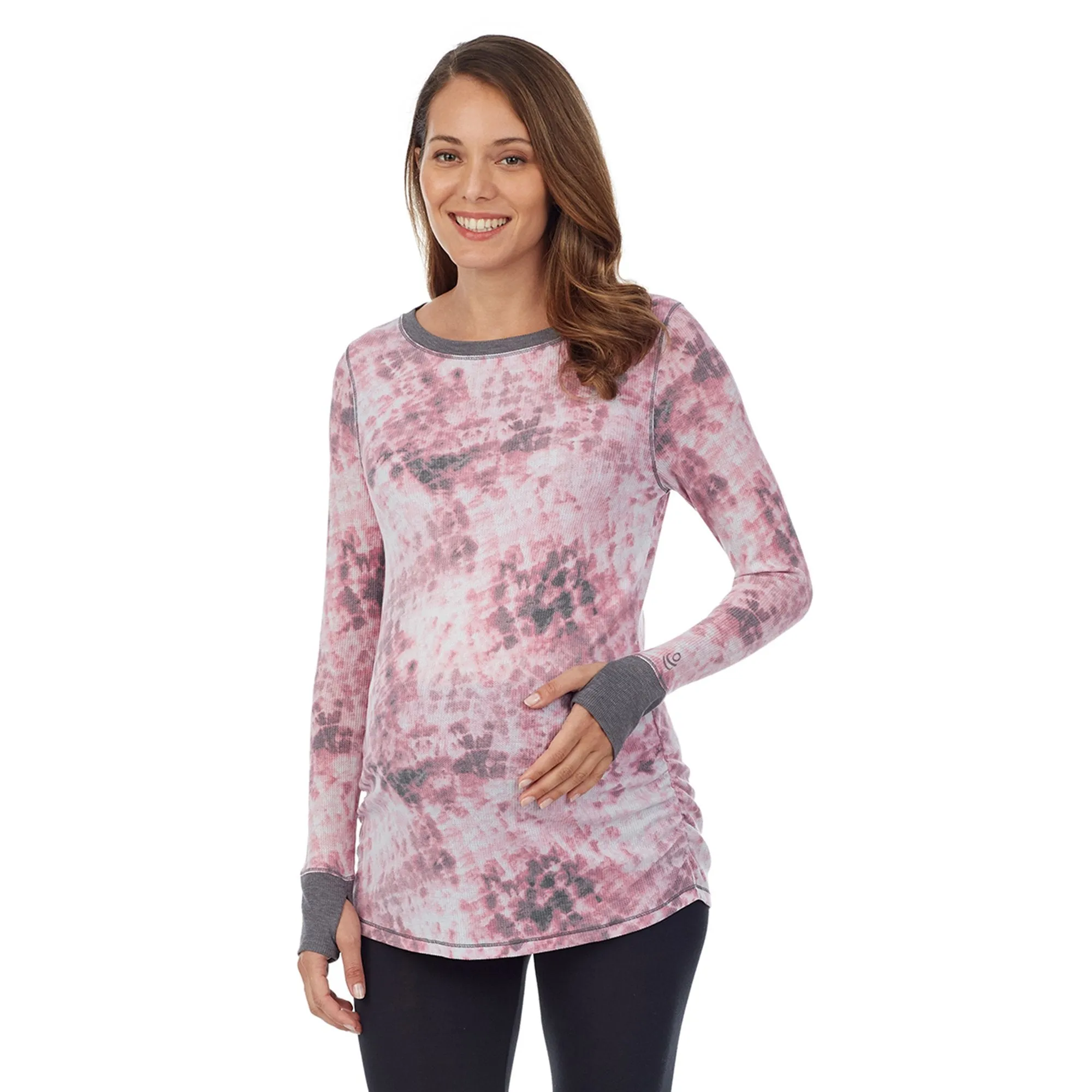 Stretch Thermal Maternity Long Sleeve Ballet Neck Top