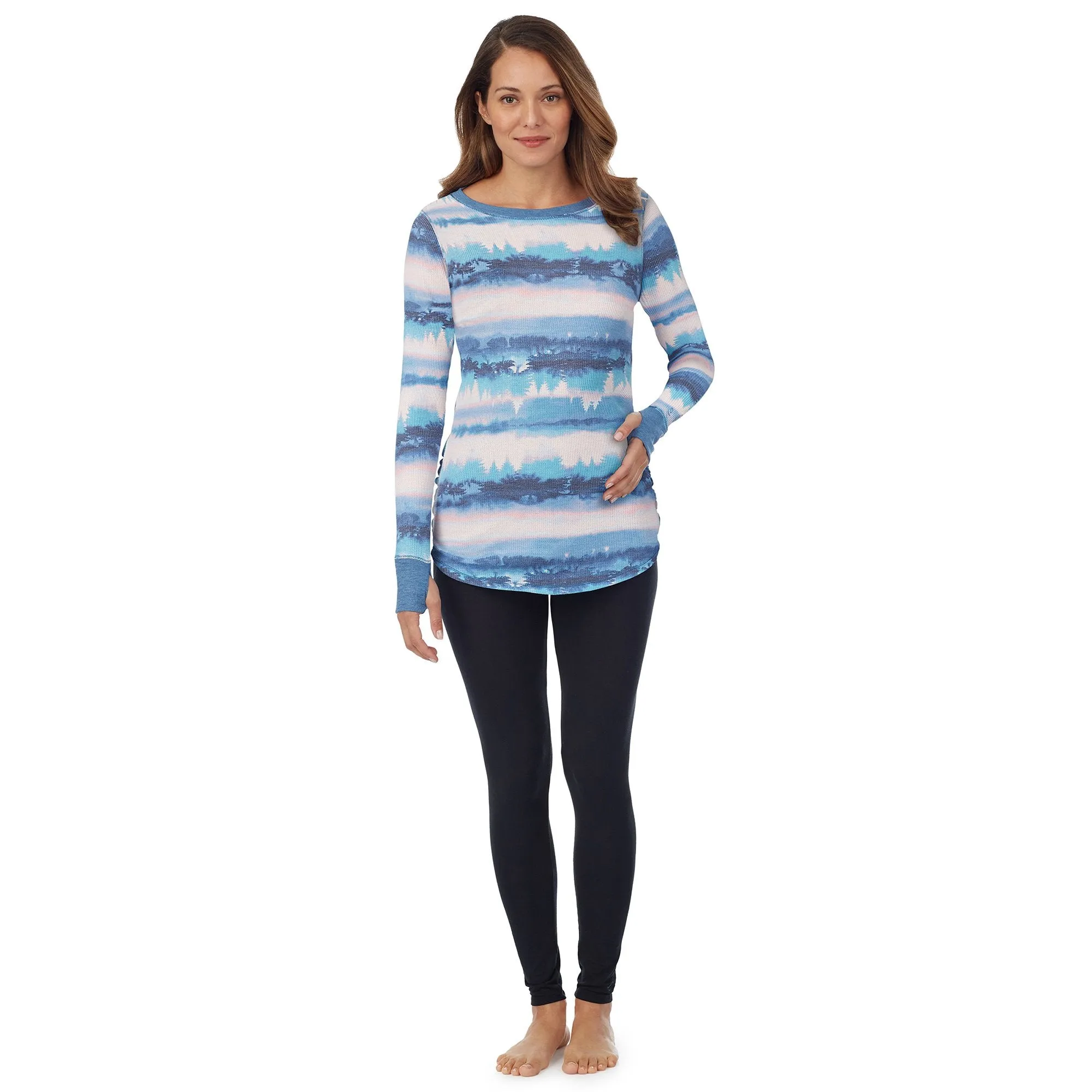 Stretch Thermal Maternity Long Sleeve Ballet Neck Top