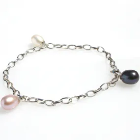 Sunset Pearl Silver Bracelet