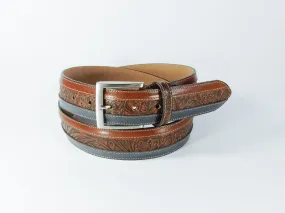 Three Leather belt with Nickle finished buckle Brown