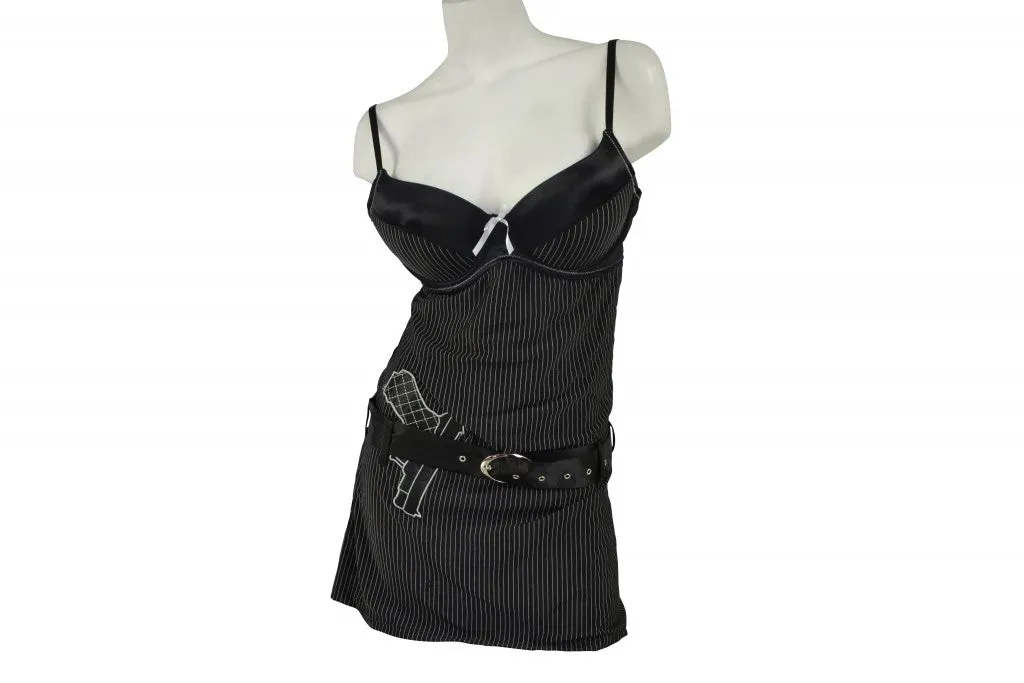 Women's Sexy Old-Time Gangsta Criminal Halloween DressUp Outfit